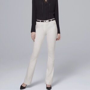White House Black Market Effortless Slim Boot Pant in White Size 2